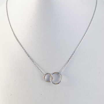 Bílé zlato náhrdelník kroužky 42+3cm